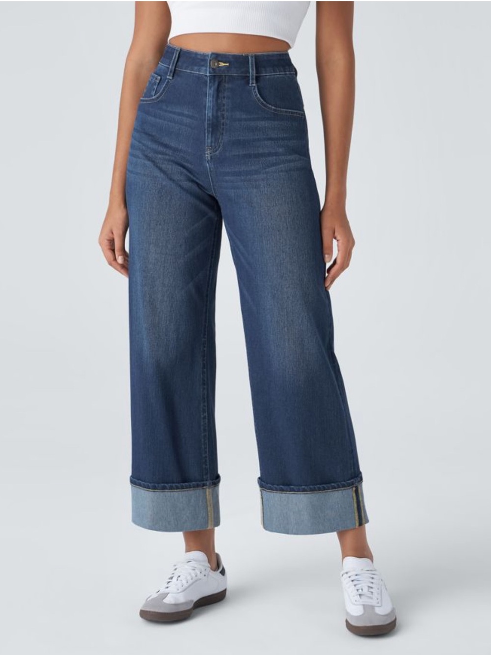 NWT Halara Flex™ High Waisted Pockets Rolled Hem Wide Leg Jeggings
